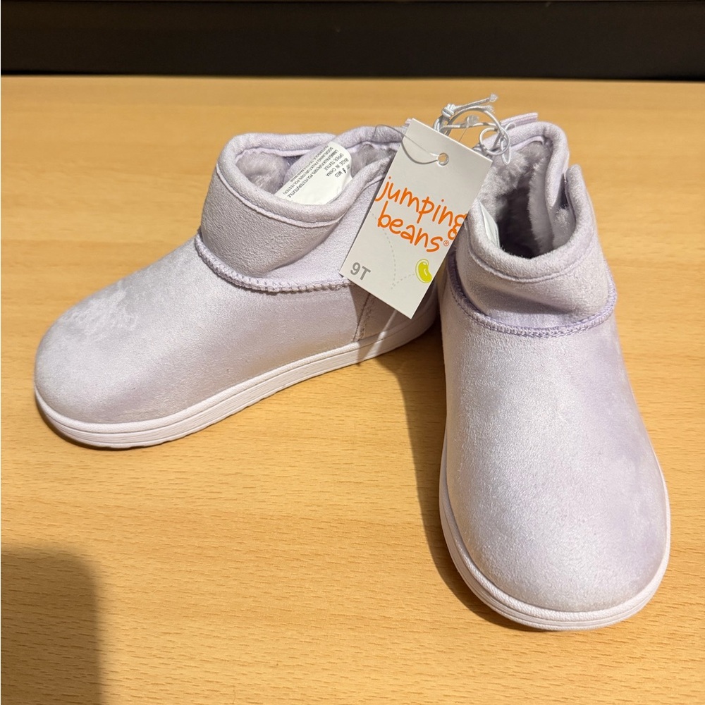 (3 for $33) jumping beans Lavender Plush Kids Booties